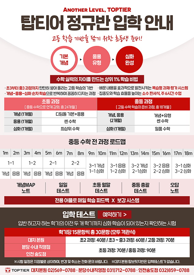 탑티어 2025정규반입학안내